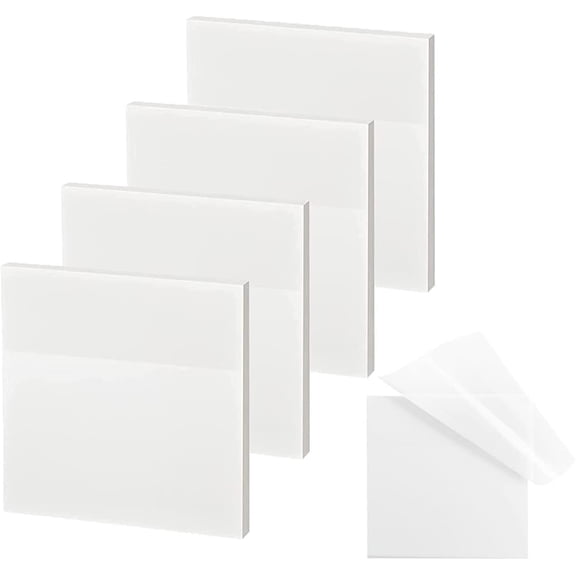 Transparent Sticky Notes - 3x3 inch Clear Waterproof Self-Adhesive Translucent Note Pads for Books Annotation, See Through (200 Sheets)