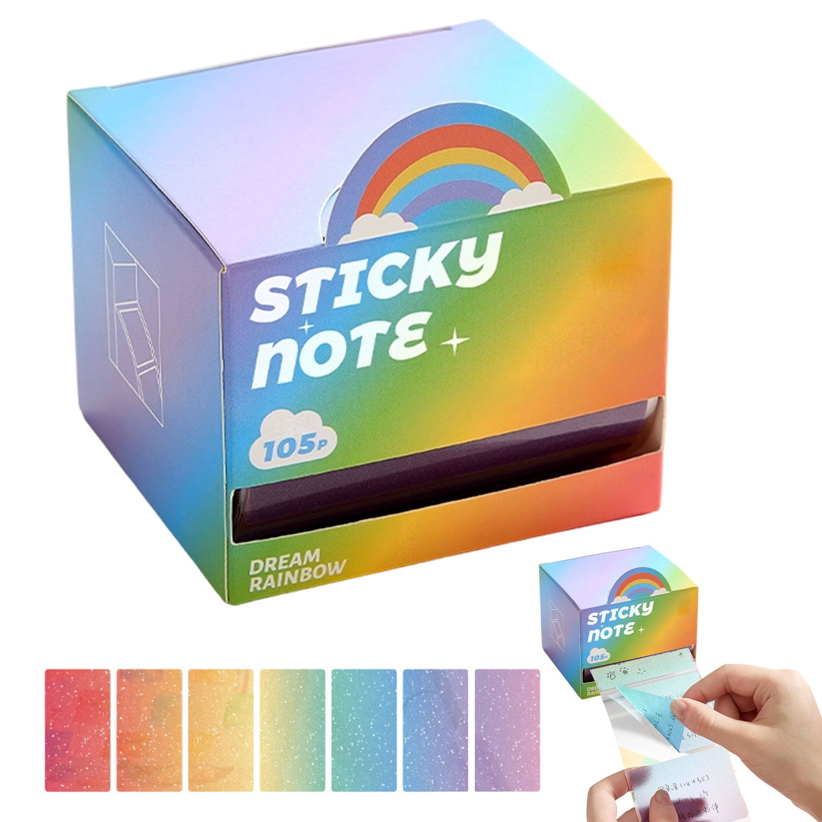 Stuck Note Pads Transparent Sticky Notes Pull Out Adhesive Memo Pad for Office Home ...