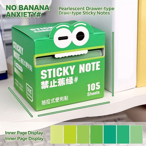 Transparent Sticky Notes Roll, Clear Highlight Notes with Cute Monster Design, Full Adhesive Sticky Notes for Books Planner Study Notes and Office Organization, 105 Sheets