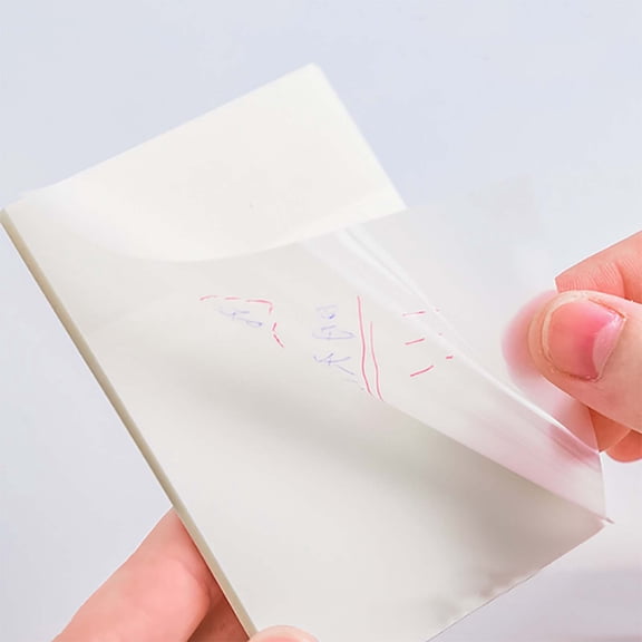 Transparent Sticky Notes, See-Through Adhesive Pads for Books, Translucent Memo Sheets, Includes 1 Pad of 50 Notes