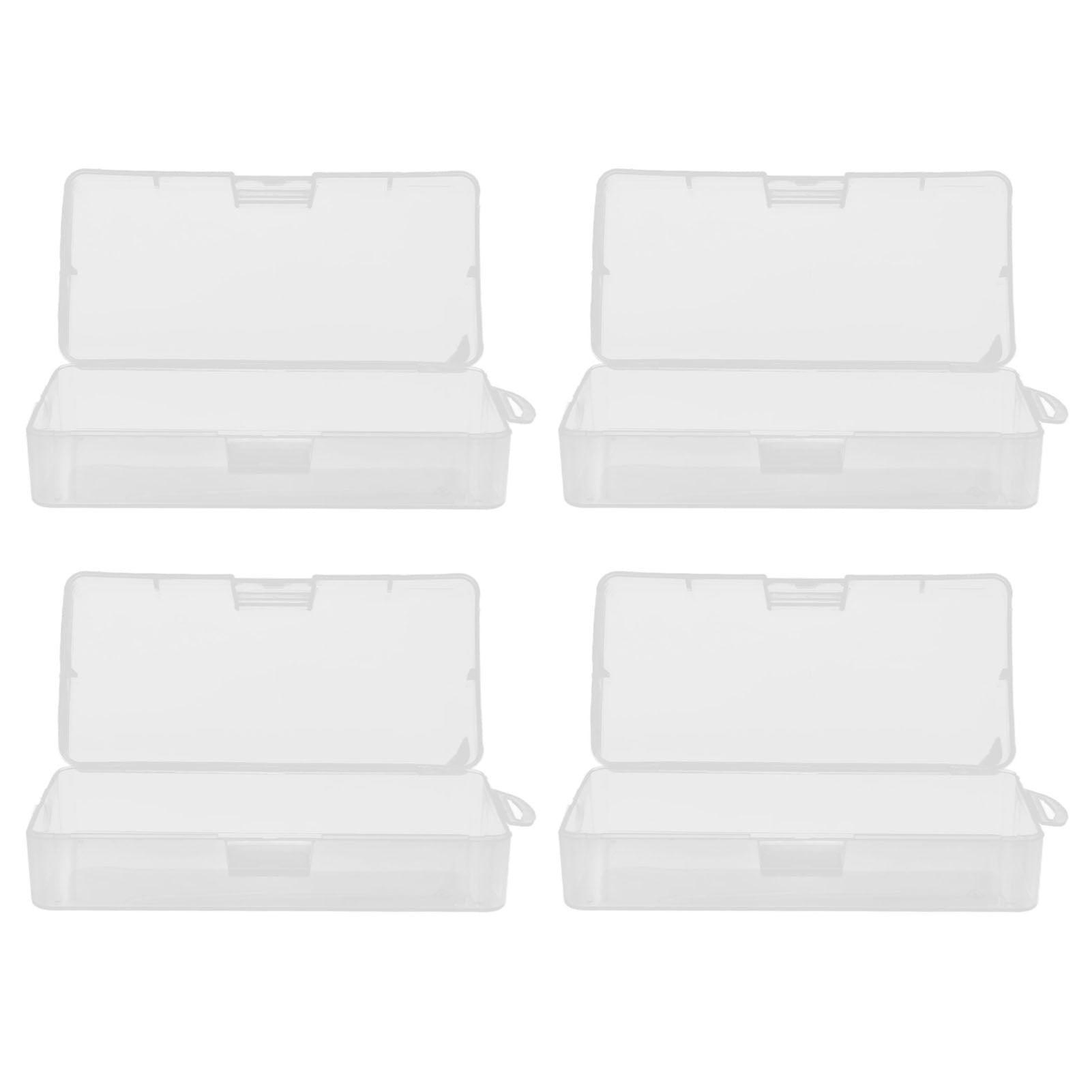 Transparent Storage Box Clear Plastic Container with Hinged Cover for ...