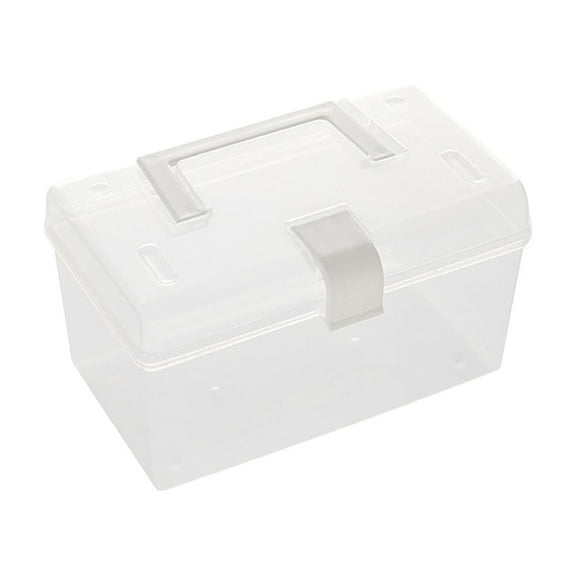 Transparent Storage Box, Clear Storage Latch Box Plastic Container Plastic Carrying Case with Handle and Latches for Home Desktop, 1 Pcs, 7.68x4.13x4.33"