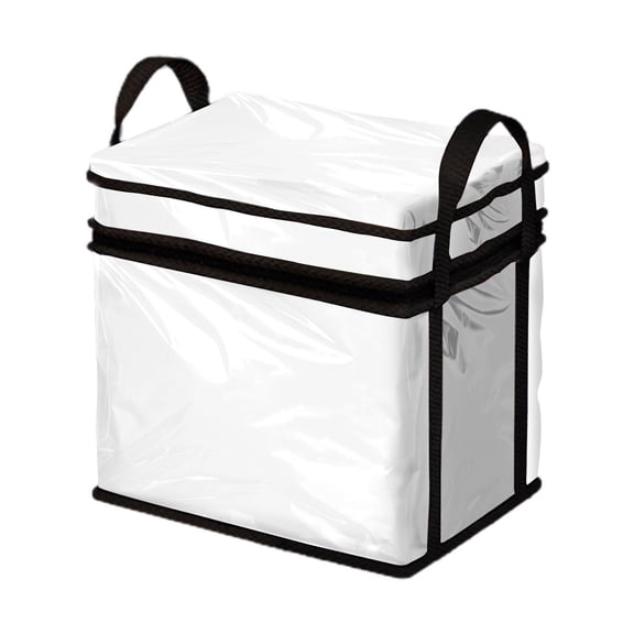 Transparent Storage Box,Large Capacity Storage Bag for Book,Foldable Handheld Books Organization Box,Book Storage Tote,Foldable Handheld Book Bag for Books and Toys,9x6.6x9 in(Black)