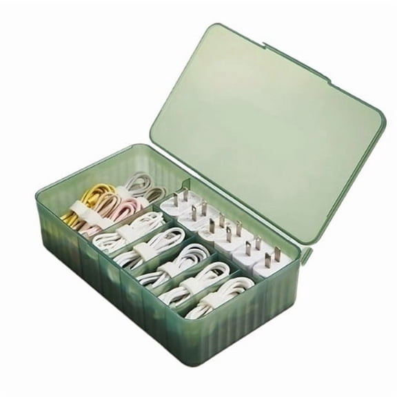 Transparent Storage Box for Desktop | Mobile Phone Charging Cable Organizer | Dustproof Compartment with Lid for Bedroom and Living Room