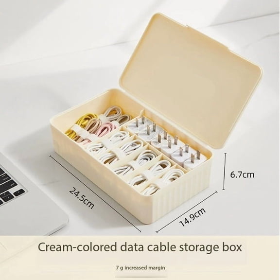 Transparent Storage Box for Desktop | Mobile Phone Charging Cable Organizer | Dustproof Compartment with Lid for Bedroom and Living Room