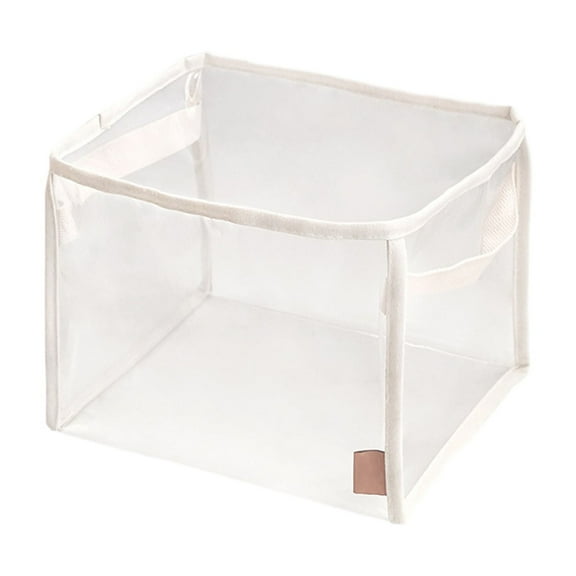Transparent Storage Organizer Box for Toys, Clothes & Household Items – Large Capacity Foldable Bin with Handles, 1 Pack – Home, Closet, Bathroom Organization