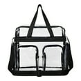 thumbnail image 1 of Transparent Storage Tote 12x11.4x6in PVC Clear Utility Bag Black Gray Viewable Organizer Portable Carryall Essential Casual Beach Carry Collapsible Storage Case​, 1 of 8