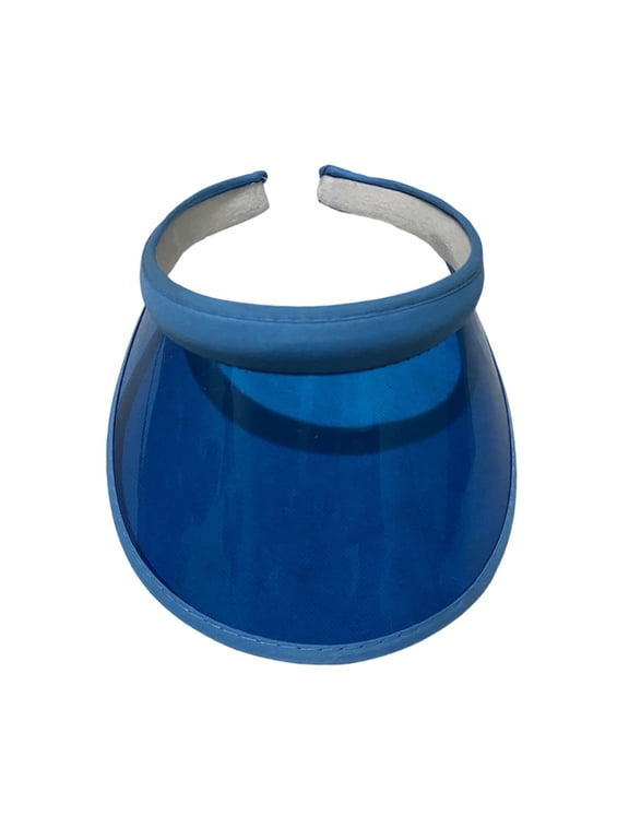 Transparent Sun Visor Hat Open Top Uv Protection Sun Cap Wide Clear Brim Headband Visor For Running Cycling Beach(Blue-56-58Cm)