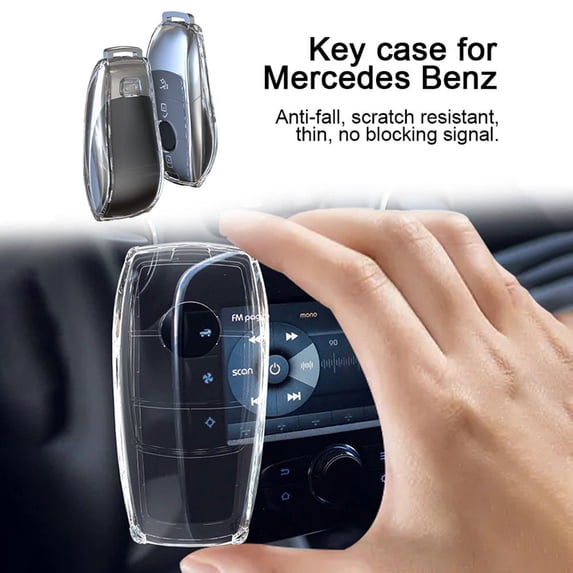 Transparent TPU Car Key Case Cover Holder For Mercedes S E Class E200 C260L GLC