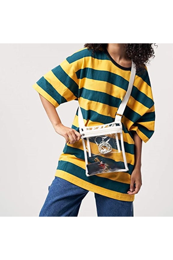 Transparent TPU Messenger Bag Set, Stadium Approved Security & Clear Travel Organizer for Music Festivals and Youth
