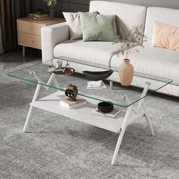 Transparent Table - Smooth Edged Glass - Living Room Decor - Sturdy for Long Use