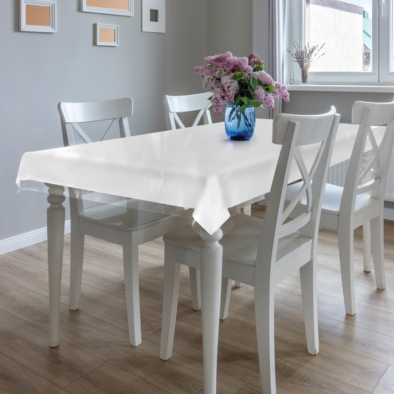 Transparent Tablecloth Heavy Duty Kitchen Table TOP Cover, Waterproof Plastic Table Cover, Crystal Clear PVC Tablecloth Protector. (60" x 120", Clear)