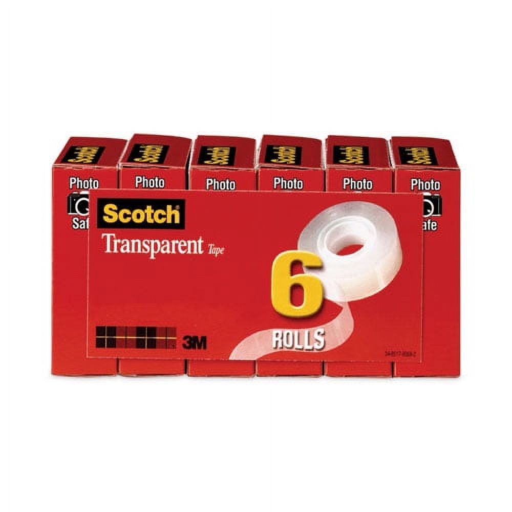 Transparent Tape, 1" Core, 0.75" X 36 Yds, Transparent, 6/pack | Bundle of 10 Packs