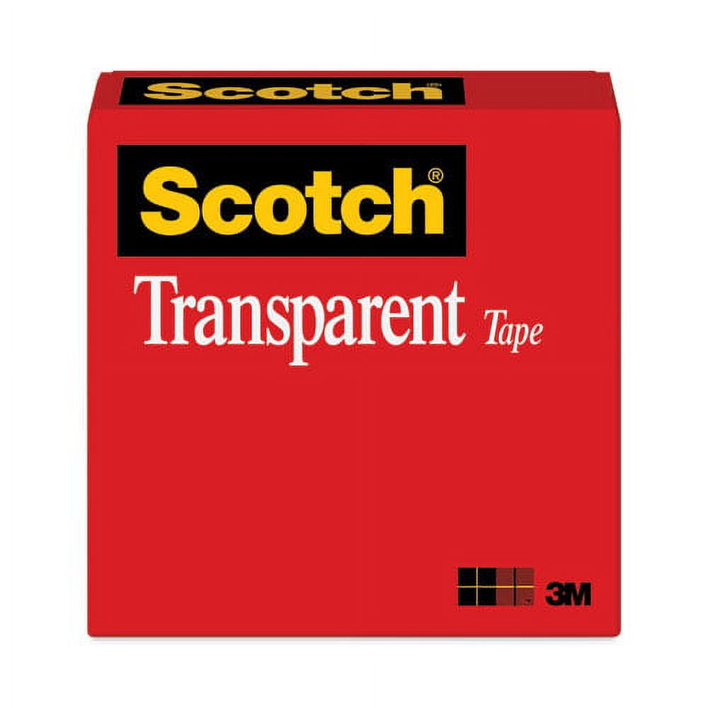 Transparent Tape, 3" Core, 1" X 72 Yds, Transparent | Bundle of 2 Rolls
