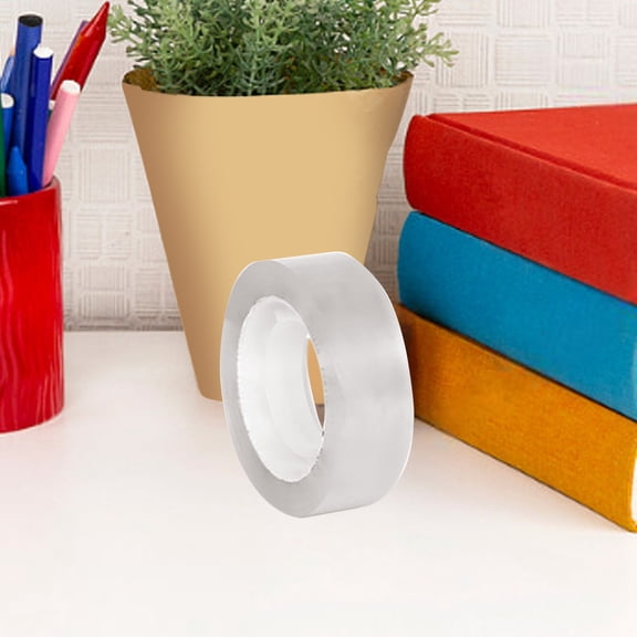 Transparent Tape for Office School Home - Small Adhesive Tape Dispenser with Strong Bond - 0.47 Inch Width Plastic Sealing Tape for Gift Wrapping Envelope Packing Mailing Crafts