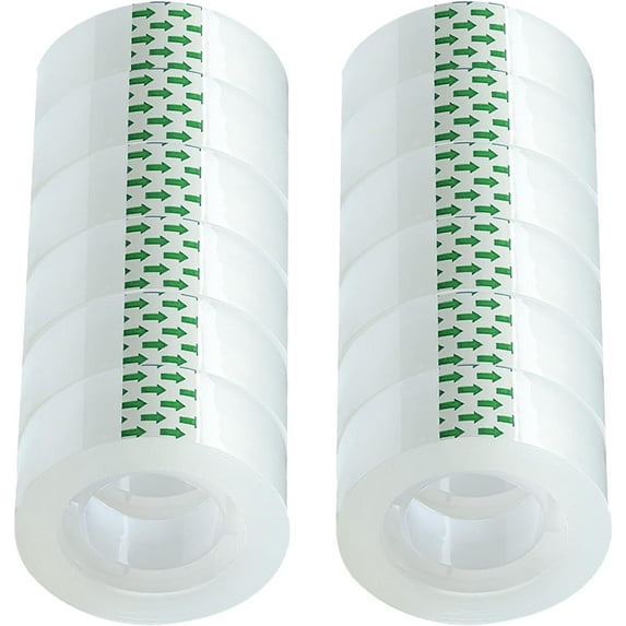 Transparent Tape, Tape Refill Clear Tape, Tear by Hand, Tape Rolls for Dispenser,12 Rolls x 900 inches