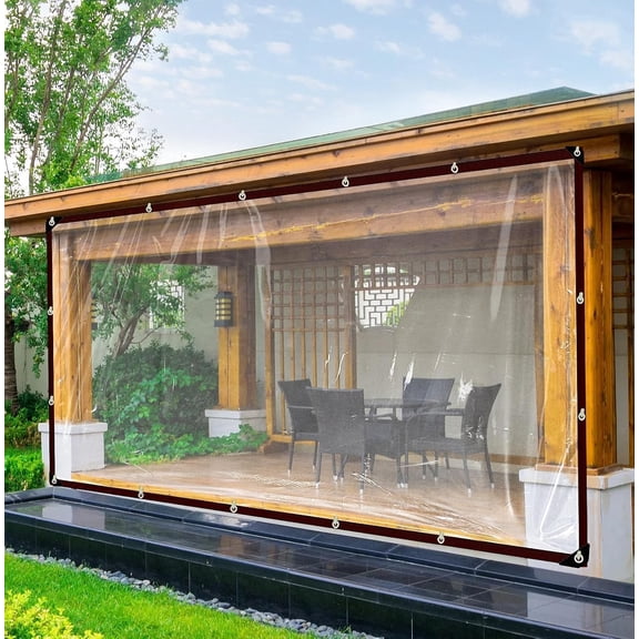 Transparent Tarp, 6x10 FT - Clear Heavy Duty Waterproof Tarps, Greenhouse Plastic Sheeting - Large/Small Outdoor Cover for Camping Patios Enclosures Chicken Coops Gardens Plastic Tarpaulins