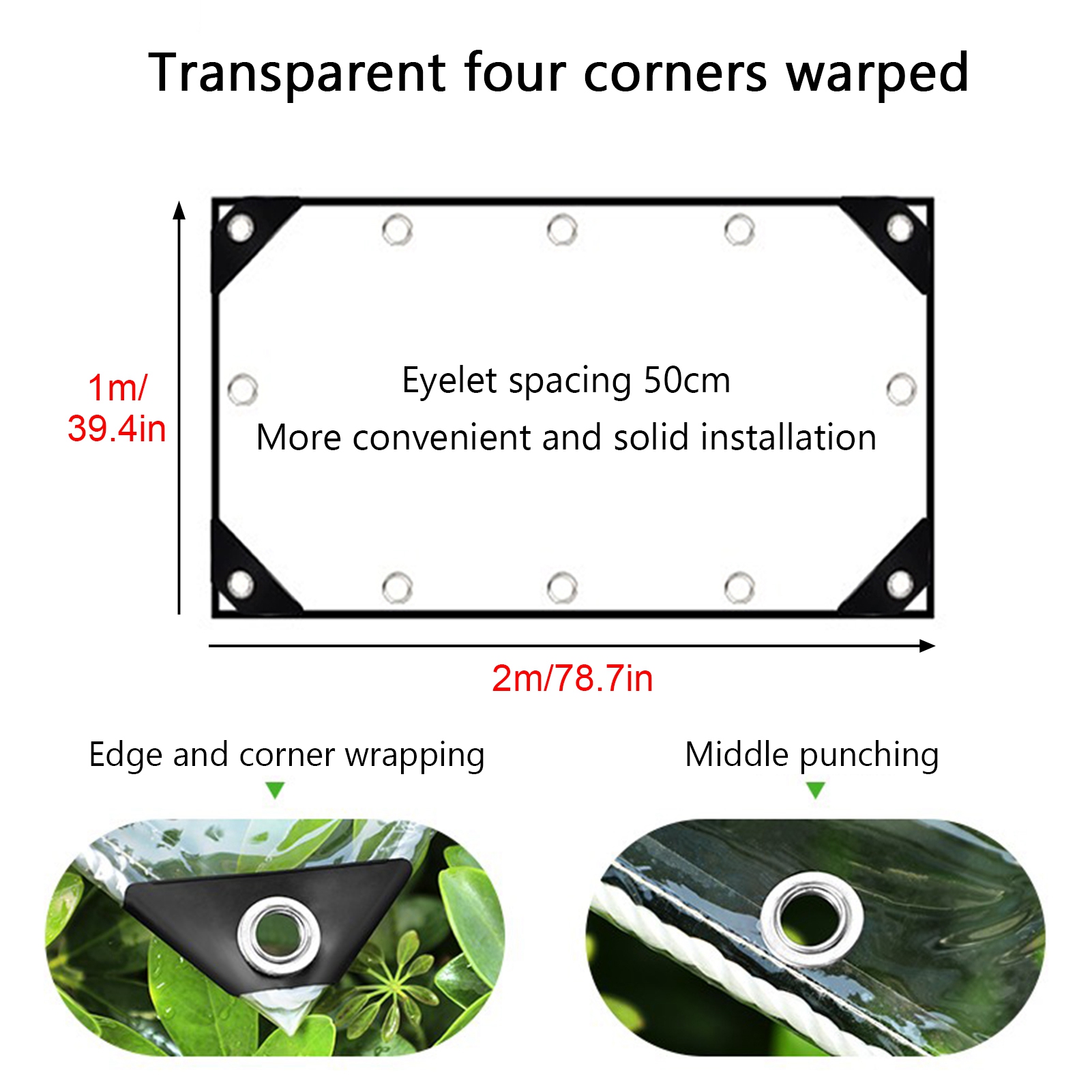 Weather Protection Landscape Transparent Tarp, Thickened, , All,Weather Protection for Patio Outdoor ...