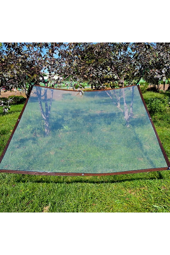 Transparent Tarpaulin, 79x39in Heavy Duty PE Plastic Tarp, Waterproof Warm Protective Cover, Buckle Design Insulated Protective Cloth, Durable Tarp for Courtyard Garden Balcony Foliage Protection Use