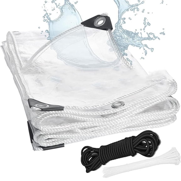 Transparent Tarpaulin With Eyelets Waterproof Tarpaulin With Rope and Cable Ties