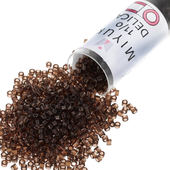 Miyuki Delica Seed Beads – Size 11/0 (1.6 mm), DB0715, Transparent Taupe, 7.2 g, Approx. 1440 Beads