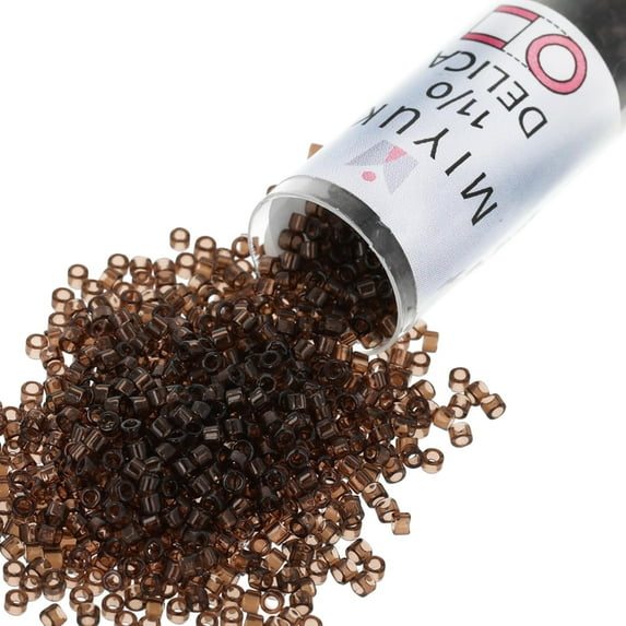 Miyuki Delica Seed Beads – Size 11/0 (1.6 mm), DB0715, Transparent Taupe, 7.2 g, Approx. 1440 Beads