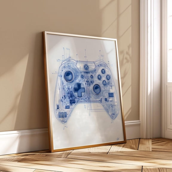 Transparent Tech Gaming Xbox Controller X-Ray BlueWall Decor