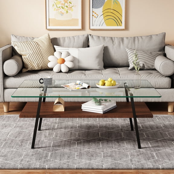 Transparent Tempered Glass - Stable Metal Legs Structure - Living Room Setup - Adds Visual Appeal