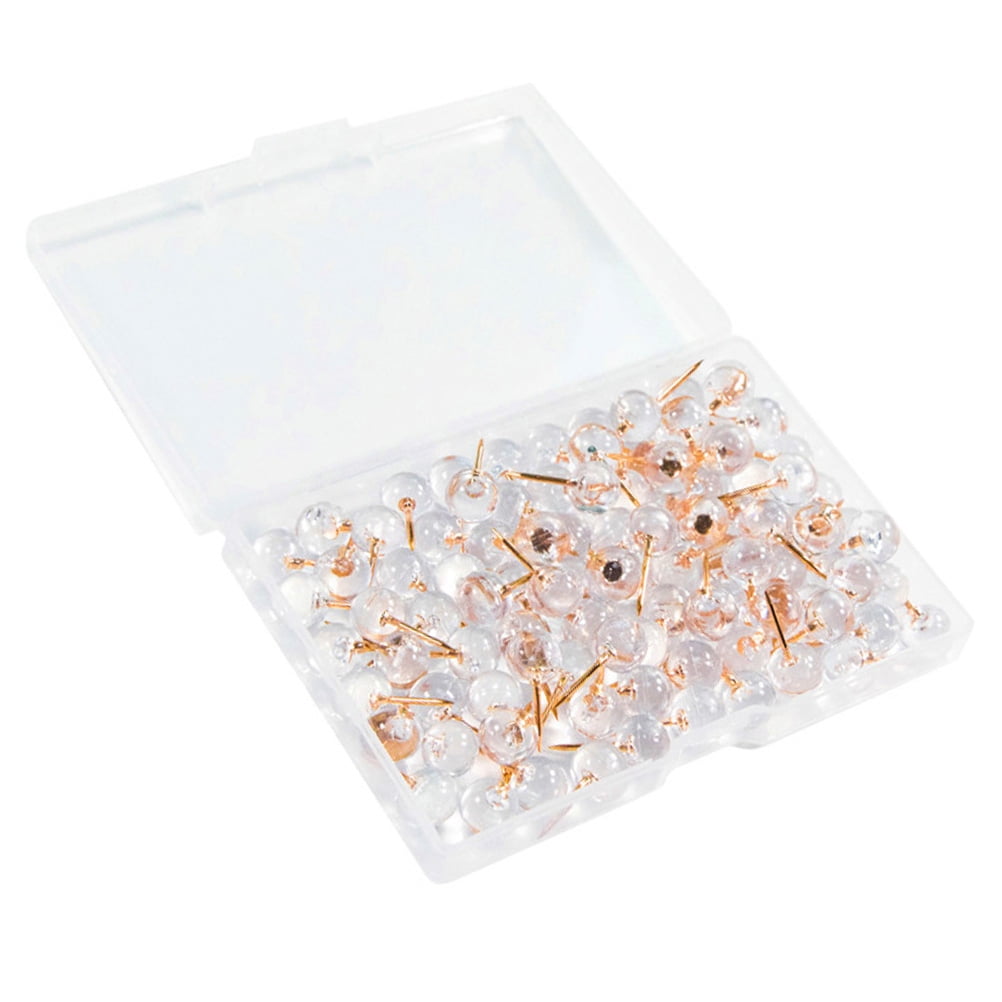 Transparent Thumbtack Ballshaped Pushpins Pearl Trim Decorative Thumbtacks Map Household Cork