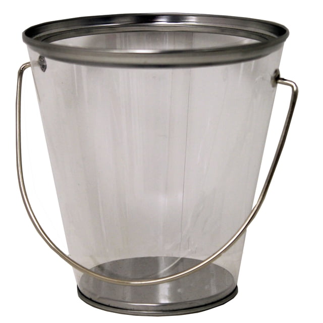 Transparent Tin Pail with Handle, 4.6