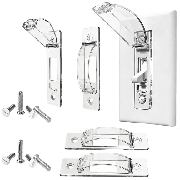 Transparent Toggle Switch Guard, 4 Pack Child Proof Wall Light Switch Cover, Wall Light Switch Lockfor Home Protection