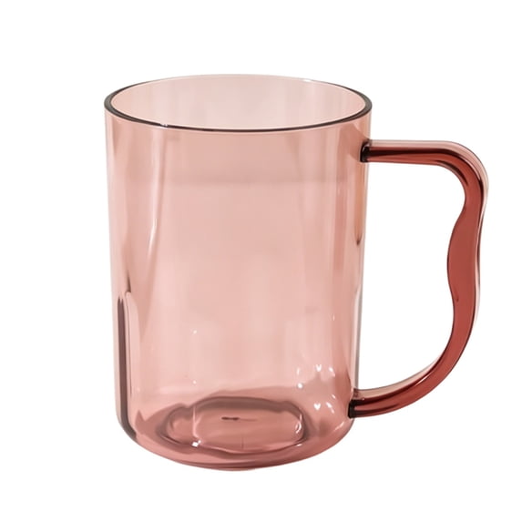 Transparent Toothbrush Mug,Lightweight Large Curved Handle Bathroom Rinsing Cup for Family Bathroom Washroom Dormroom