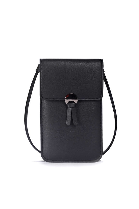 Transparent Touchscreen Crossbody Messenger Bag Lightweight PU Women Daily Commute Purse