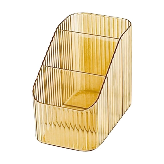 Transparent Trapezoidal Cosmetic Shelf, Luxury Desktop Makeup Storage Bucket and Pen Holder, Clear Acrylic Beauty Organizer for Vanity and Dresser