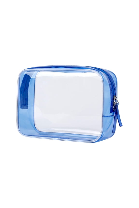 Transparent Travel Bag, Clear Toiletry Bag, Large Capacity Cosmetic Travel Storage Bag with Zipper, Leak Proof Plastic Wash Bag for Women and Men, Portable Travel Accessory Organizer, 17x6x12cm