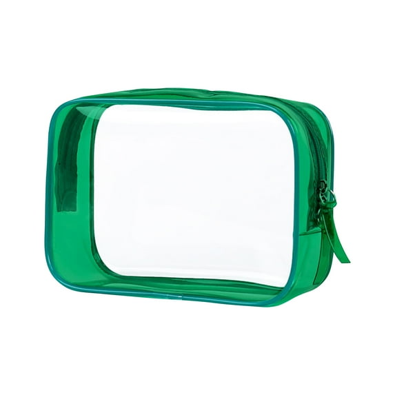 Transparent Travel Bag, Clear Toiletry Bag, Large Capacity Cosmetic Travel Storage Bag with Zipper, Leak Proof Plastic Wash Bag for Women and Men, Portable Travel Accessory Organizer, 17x6x12cm