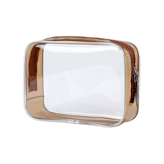 Transparent Travel Bag, Clear Toiletry Bag, Large Capacity Cosmetic Travel Storage Bag with Zipper, Leak Proof Plastic Wash Bag for Women and Men, Portable Travel Accessory Organizer, 17x6x12cm