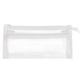 thumbnail image 1 of Transparent Triangular Double Layer Pen Storage Bag with Zipper, Large Capacity Organizer for Stationery, Art Supplies, and Office Accessories, 1 of 5