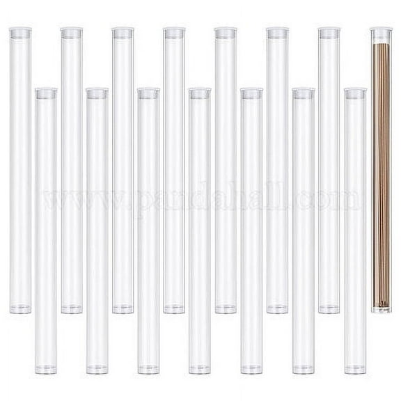 Transparent Tube Plastic Bead Containers with Lids Clear 23.3x1.85cm Inner Diameter: 1.8cm