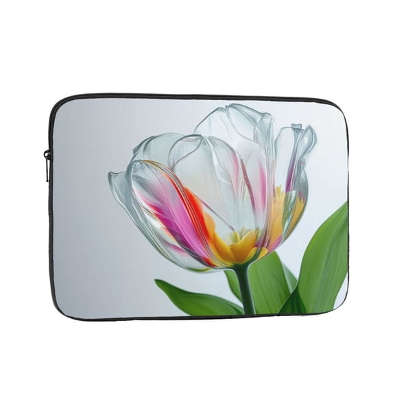 Transparent Tulipa Laptop Sleeve Bag Compatible With MacBook Air / Pro iPad MateBook Tablet Surface HP Lenovo Dell ASUS Acer Laptop Computer Protective Size: 17 inch