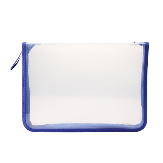 Transparent Twill Zipper File Folder, A4 Clear Plastic Document Organizer Bag for Office, School and Travel Supplies
