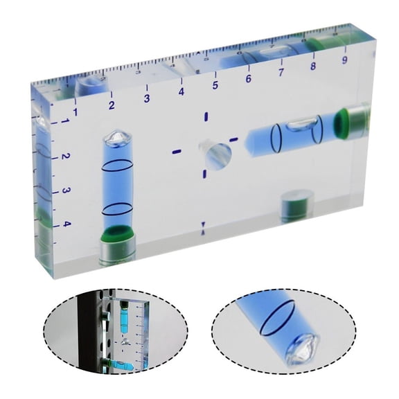 Transparent Two-Direction Magnetic Bubble Level with Integrated Ruler, 95mm T-Type Level for Industrial and Domestic Use, Blue