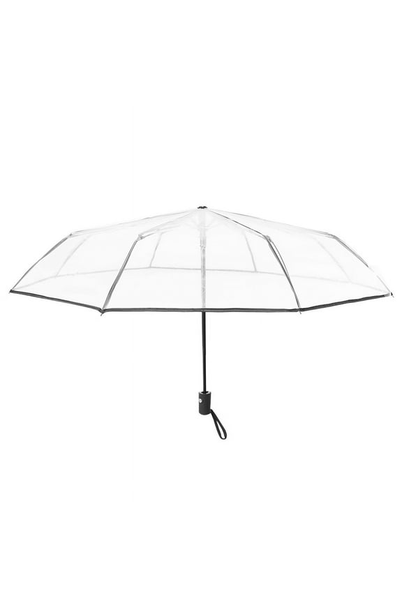 Transparent Umbrella Automatic Umbrella Rain Women Men Auto Umbrella Compact Folding Windproof Style Clear umbrella,Transparent + black border