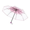 thumbnail image 1 of Transparent Umbrella, Pink Clear Rain Umbrella, Transparent Umbrella, High Appearance Triple Fold Design, Compact & Portable, 1 of 9