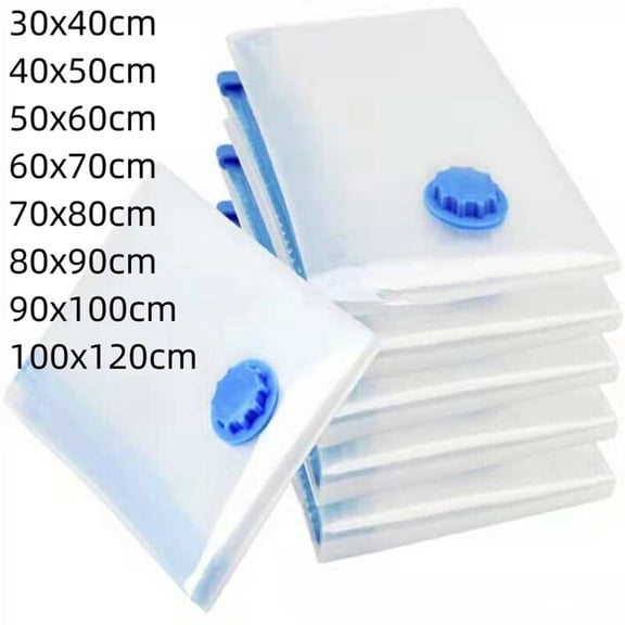 Transparent Vacuum Storage Bags Large Folding Compressed Space Saving Clothes Organizer For Closet Attic Garage 30X40Cm