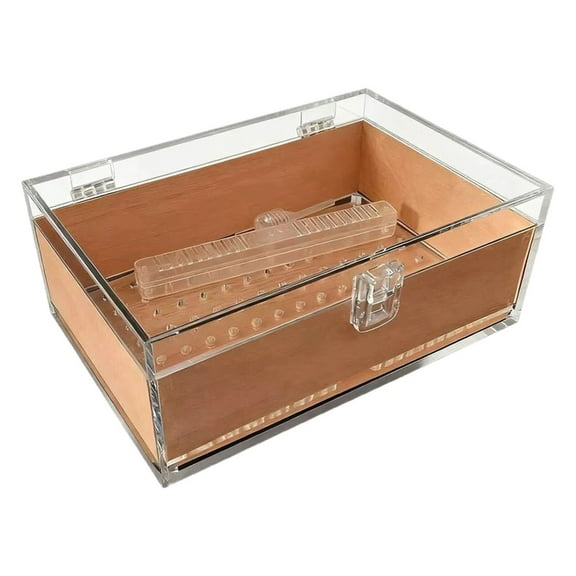 Transparent View Acrylic Puritano Storage Box with Cedar Lining for Humidity Control and Long Term Preservation