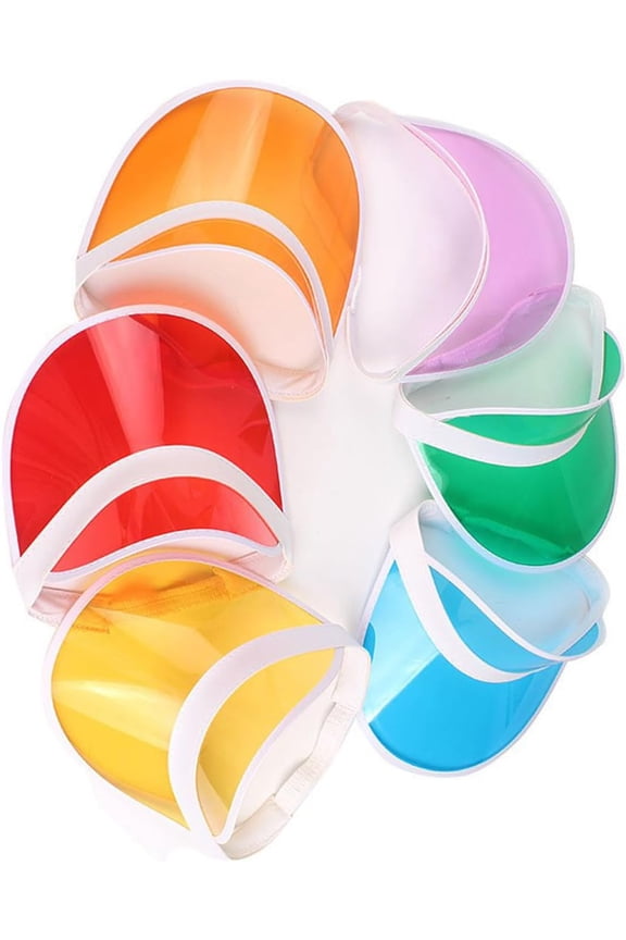 Transparent Visor Cap,UV Protection Sunhat,Plastic Visors for Women,Adjustable Unisex Sun Visors,Colorful Hat for Travel,Party,Beach,Outdoor Sports,Tennis,Golf(6 Pcs)