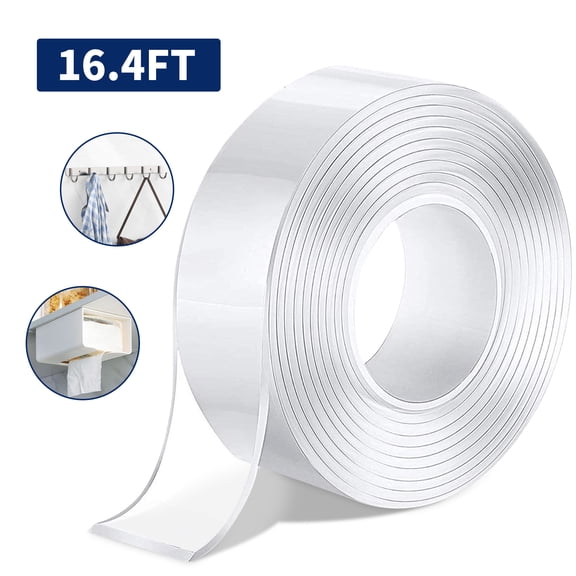 Transparent Washable Nano Tape, Reusable Traceless Double Sided Tape for Home, Kitchen, Office 16.5 Ft