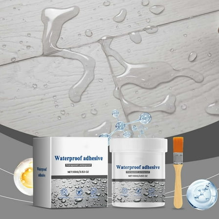Transparent Waterproof Adhesive, Bathroom & Kitchen Leak Repair, Roof & Wall Sealant, Self-Leveling Liquid Rubber, Crack Filler, Weatherproof Coating, No Smashing Brick, 100ml