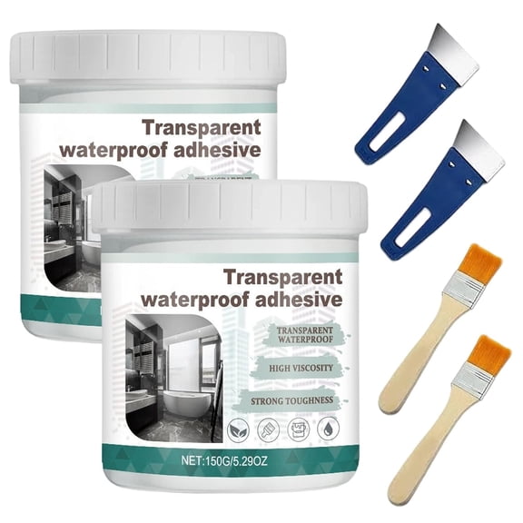 Transparent Waterproof Coating Agent, Invisible Waterproof Sealant, Water-Resistant Anti-Leakage Agent for Indoor & Outdoor, Water-Based Leak Protection on Roofs, Walls, Garden and Window(2Pcs)